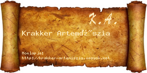 Krakker Artemíszia névjegykártya